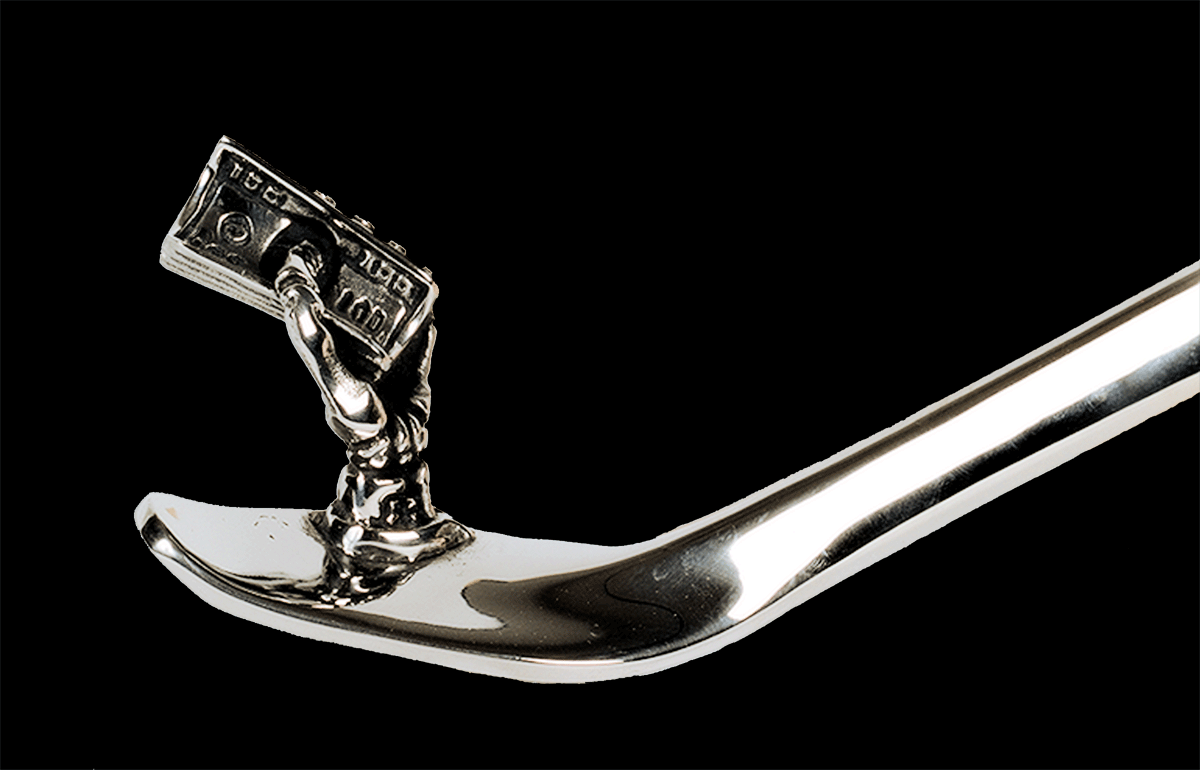 CNote Poker Skeleton Hand Motorcycle Kickstand