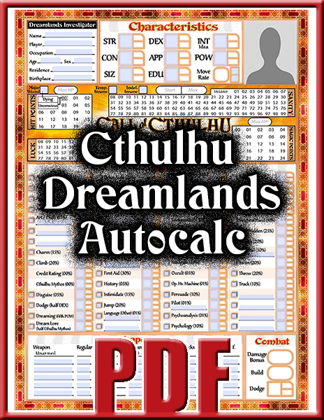 call of cthulhu character sheet