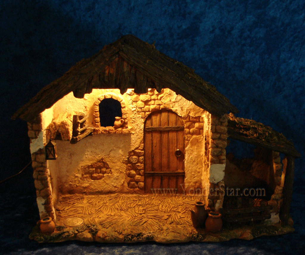 fontanini lighted stable for 5 quot nativity figures 50567 fontanini lighted stable for 5 quot nativity figures 50567