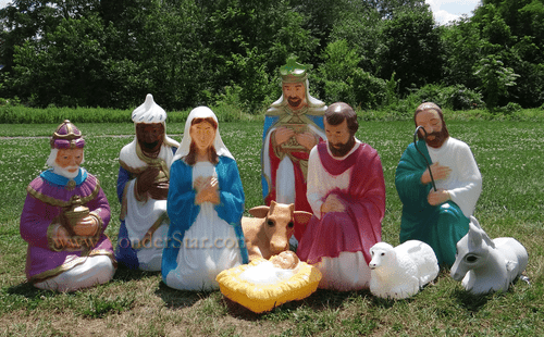 Lighted Outdoor Nativity Scene - 10 pieces