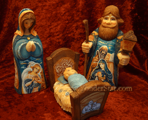 Derevo Nativity - 5.75" Holy Family G Debrekht Folk Art