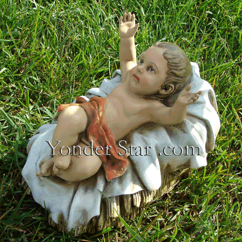 Baby Jesus in Crib for 27 Inch Scale Outdoor Nativity