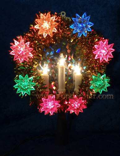 9" Star Tree Topper with Multi Lights and Candles