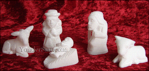 Small Alabaster Stone Nativity Scene - Peru