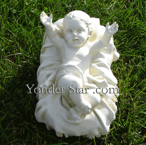 Baby Jesus in Crib for 27" Scale Off-White Outdoor Nativity Scene