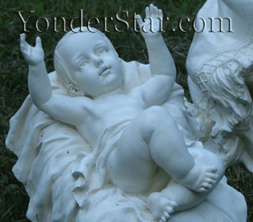 Baby Jesus in Crib for 39 inch Scale Off White Outdoor Nativity