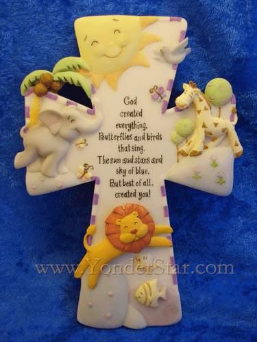 God Created Everything Baby Cross - 46547