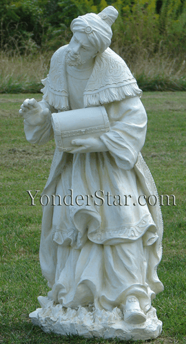 39" Off White Stone Outdoor African Wiseman