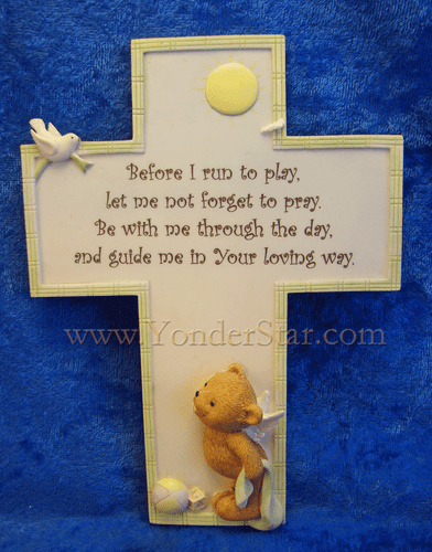 Prayer Bear Wall Cross for Baby or Child